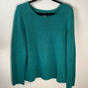 Chico's Linen Blend Pullover w/Rolled Neck and Hem‎  Size 1